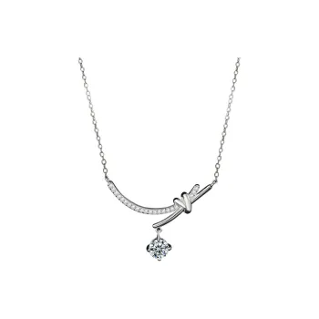 KEMLAIDA S925 Silver Moissanite Necklaces Women's White Gold