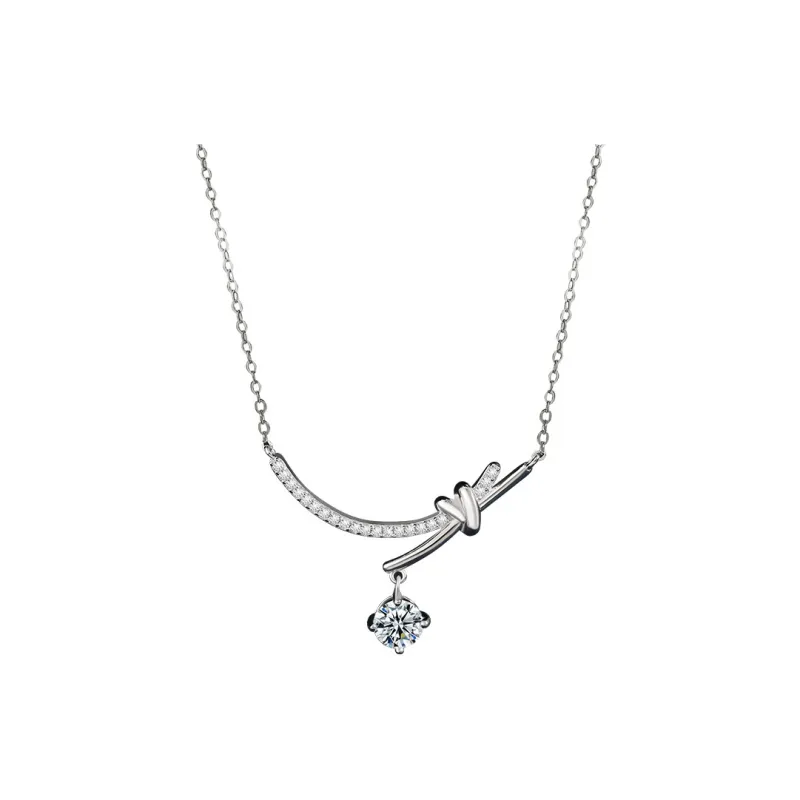 KEMLAIDA S925 Silver Moissanite Necklaces Women's White Gold-0