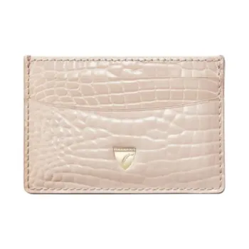 Aspinal Of London Full Grain Leather Card Holder Women's Taupe