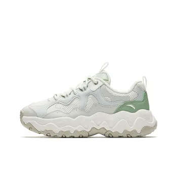Anta Anti Slip Wear Resistant Low Top Casual Shoes Women's White Green Gray