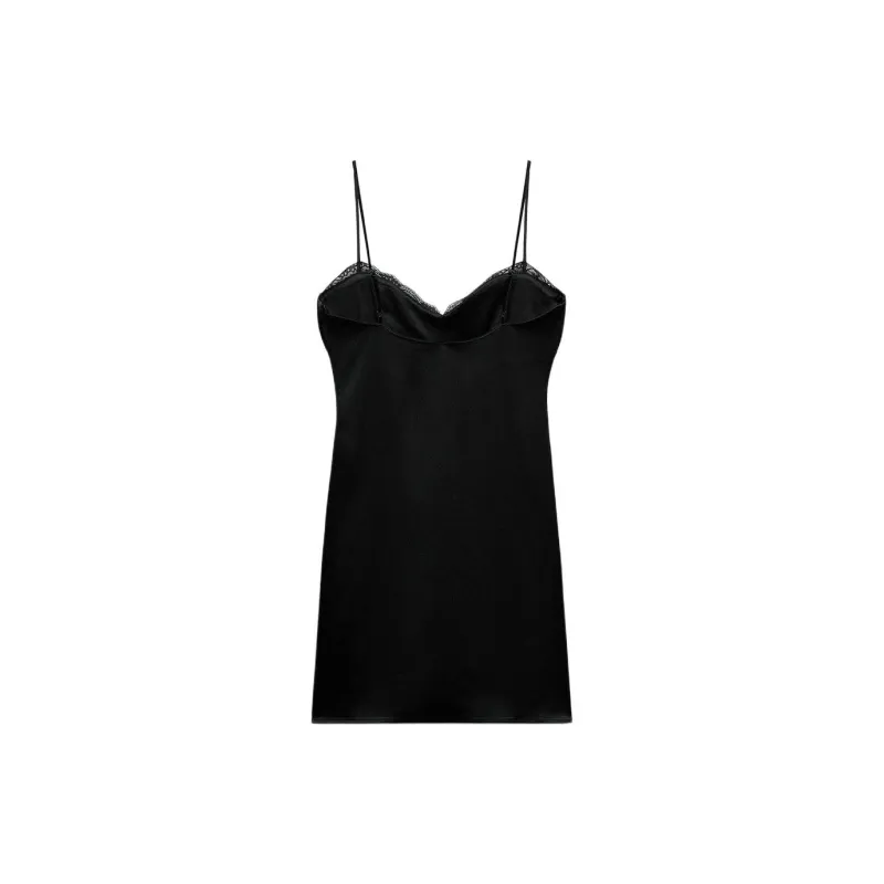 ZARA Slip Dresses Women's Black-1
