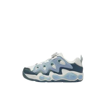 FILA KIDS BOA Cracked Shoes Cushioning, Wear Resistant Children's Basketball Shoes Gray White/Ranger Green Kids'