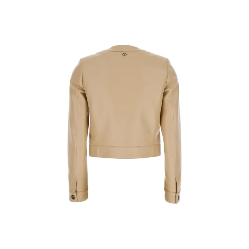 Twinset Crewneck Leather Jacket-1