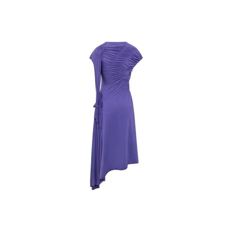 Victoria Beckham Ruched Asymmetric Hem Midi Dress-1