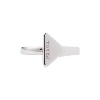 PRADA Metal Rings Women's Gray White Steel