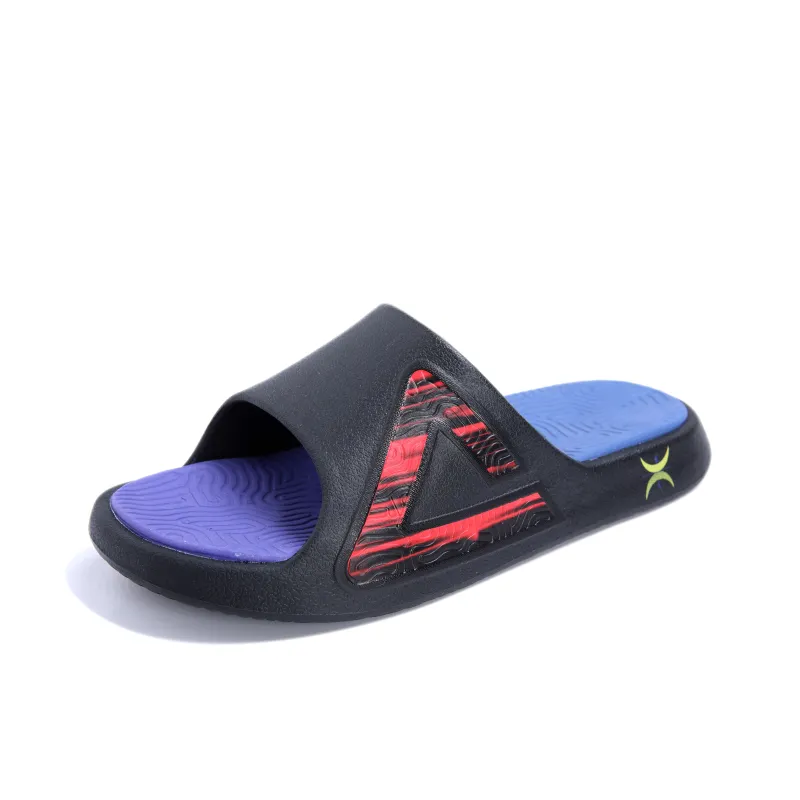 PEAK State Pole Slip Resistant Abrasion Resistant Cushioning Slide Slippers Unisex Black Neon Bright Red-2