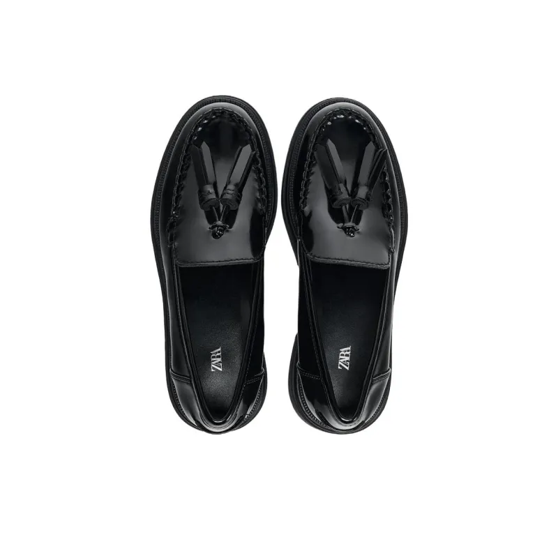 ZARA Loafers 4 Cm Women's Black-3