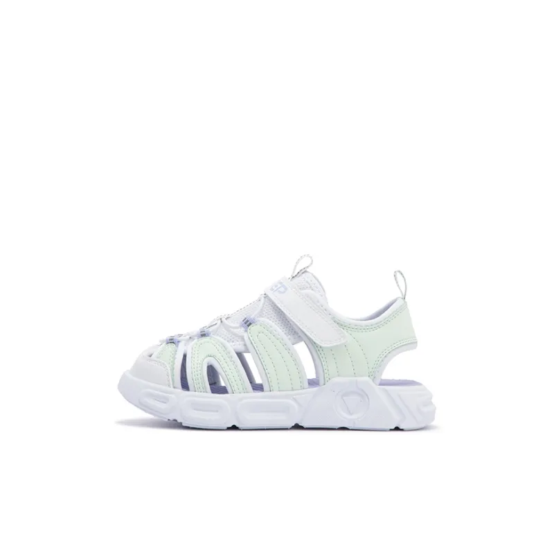 XTEP Slip Resistant Breathable Low Top Children's Sandals Special Step White Light Fruit Green Kids'-0