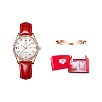 OLEVS Radiant Collection Mechanical Movement Stainless Steel Watchband Watch Women's Watch White Dial