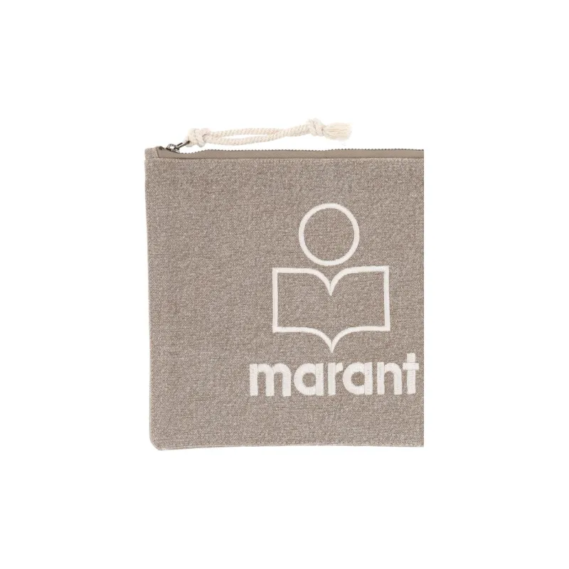 ISABEL MARANT Netia Logo Detailed Clutch Bag-2