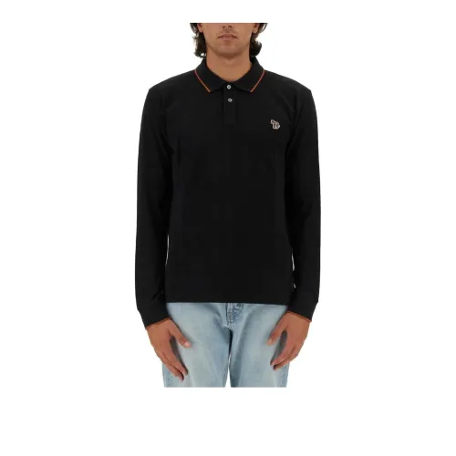 PS By Paul Smith Zebra Logo Long Sleeve Polo Shirt