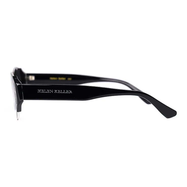HELEN KELLER Plate Frame Oval Sunglasses Unisex-4