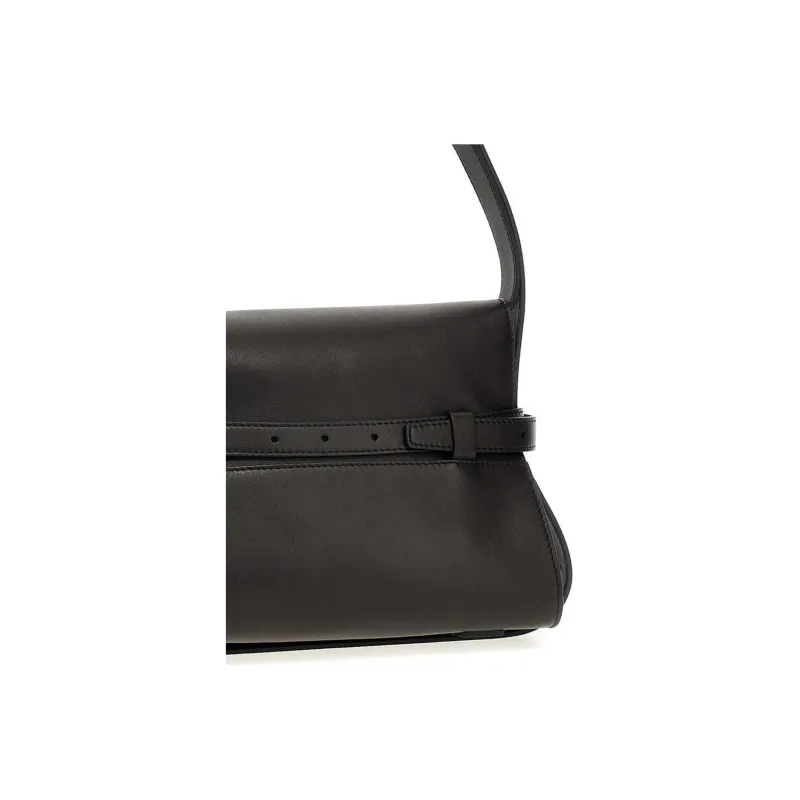 MOSCHINO Logo Debossed Belted Shoulder Bag-4