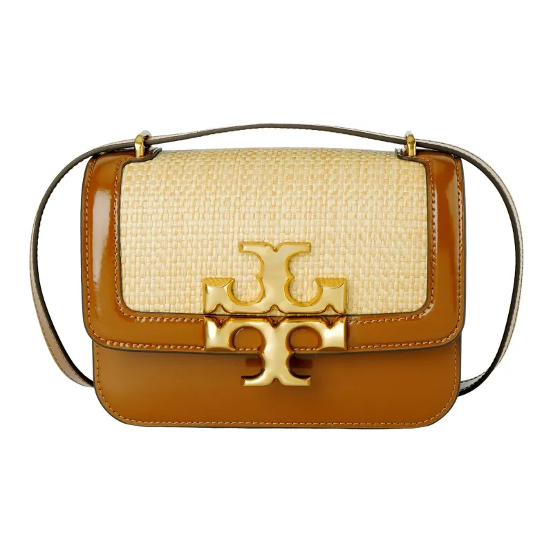 TORY BURCH Eleanor Suede Small Square Bag, Crossbody Bag, Shoulder Bag Small Size Women's Brown-0
