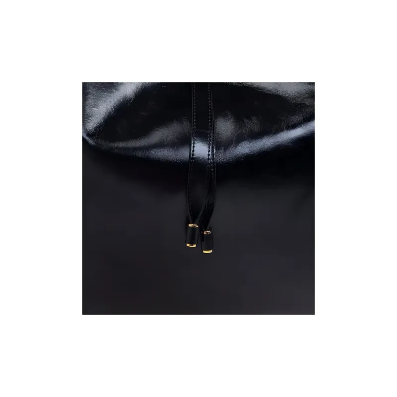 Chloe Marcie Shiny Calfskin Hobo Bag Handbag Shoulder Bag Women's Black-2