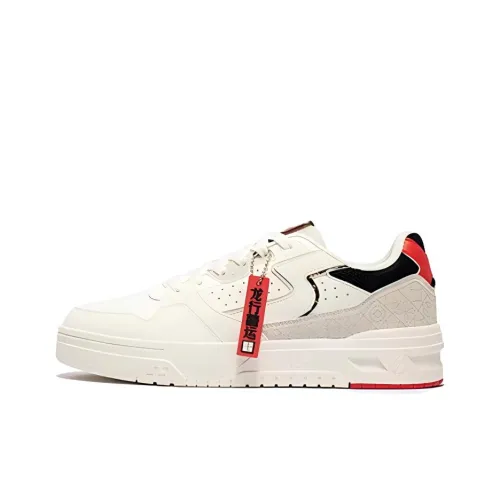 361° Anti Slip Wear Resistant Low Top Skateboard Shoes Men's White Red