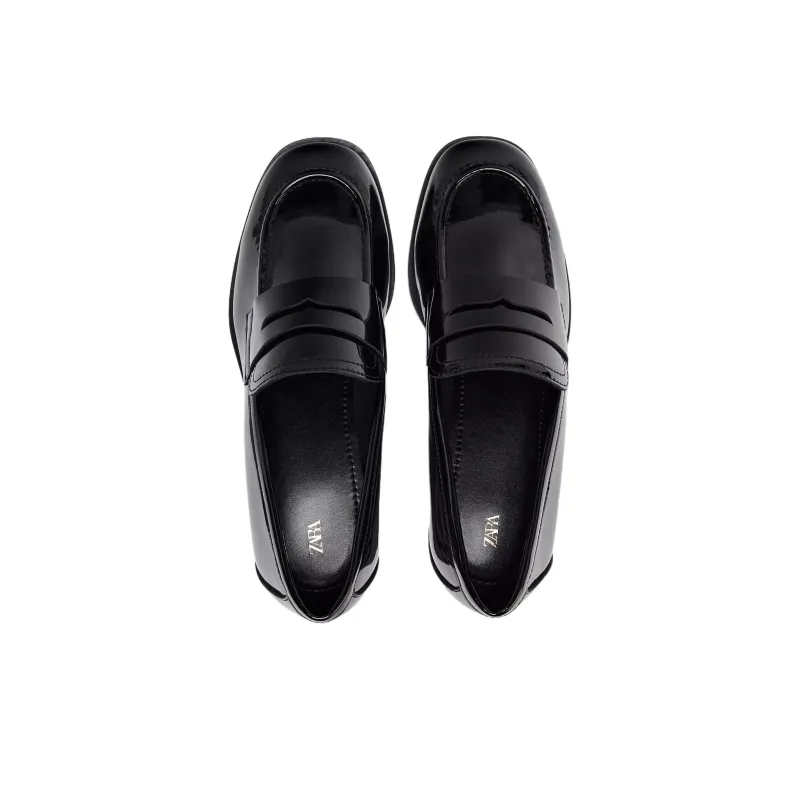 ZARA New Year Loafers 2.5cm Women's Black-3