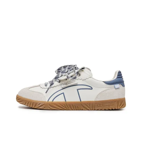 Champion T Head German Army Trainers Champ T Trainer Low Top Skateboard Shoes Men's Milk White/Vintage Indigo