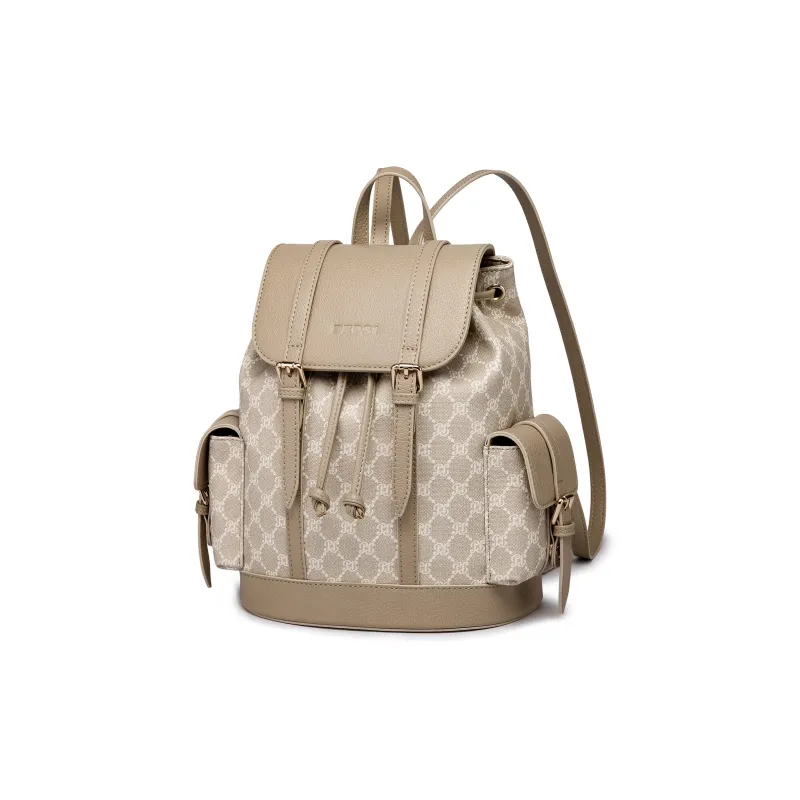 Pepsi PVC Backpack Regular Women's Black/Brown/Khaki-11