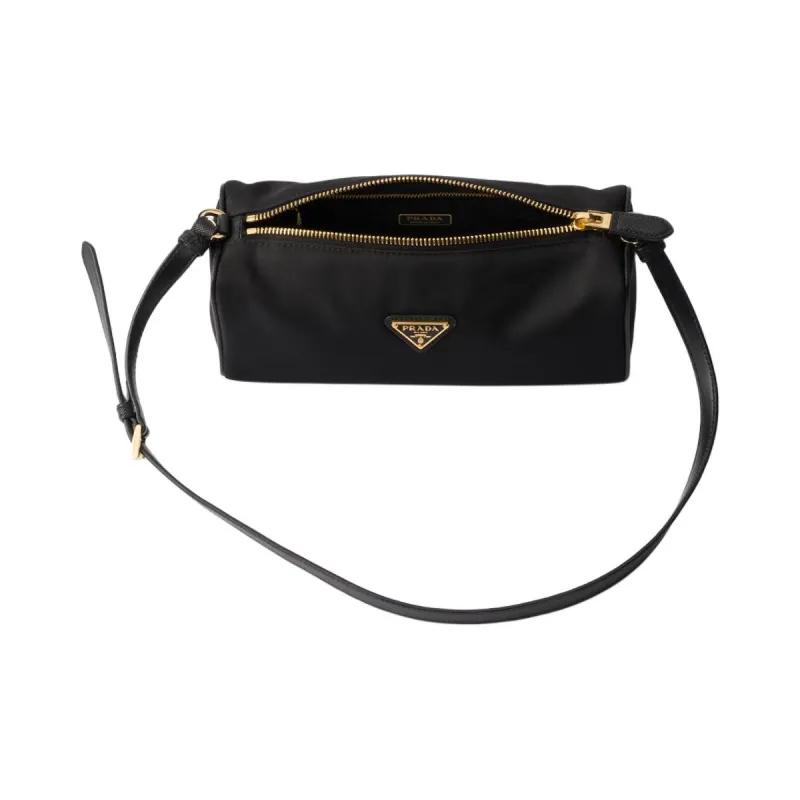 PRADA Calfskin Shoulder Bag Women's Black-2