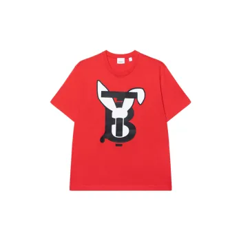 Burberry Rabbit Logo Print Cotton T Shirt