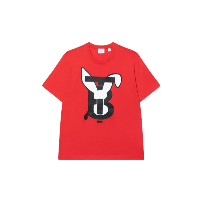 Burberry Rabbit Logo Print Cotton T Shirt-0