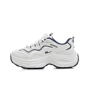 Warrior Slip Resistant Height Increasing Low Top Chunky Sneakers Women's White Dark Blue