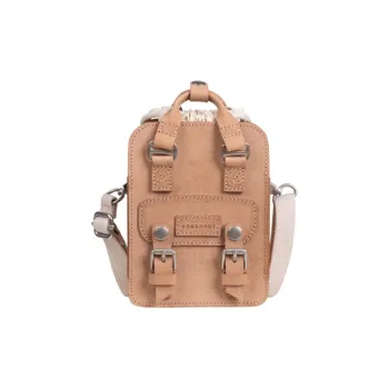 Doughnut Organic Cotton Small Crossbody Bag One Shoulder Handbag Mini Unisex Beige Yellow