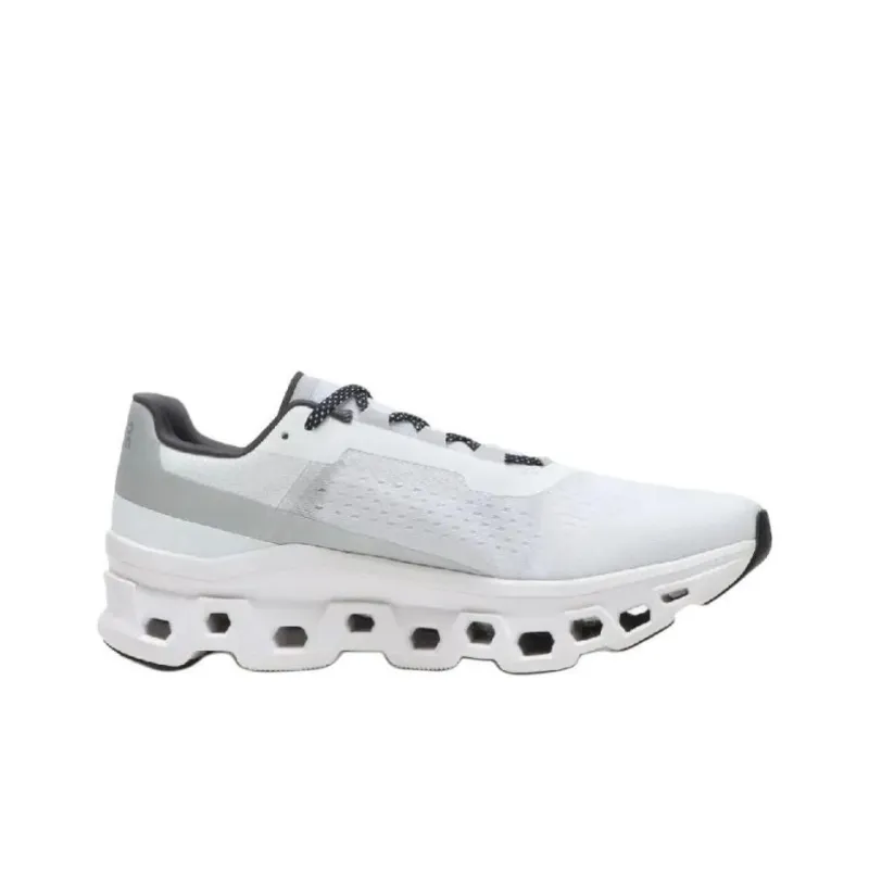 On Cloudmonster Anti Slip Wear Resistant Low Top Running Shoes Men's White 2025 Edition-1