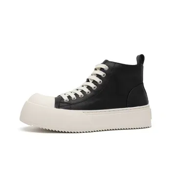 WJA Coverage Slip Resistant Cushioning Impact Resistance Wear Resistant Mid Top Skateboard Shoes Unisex Black