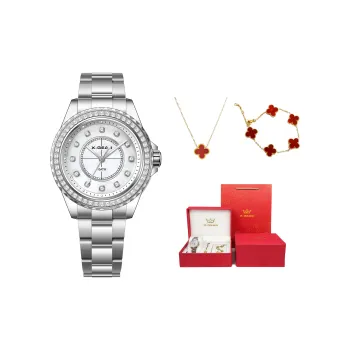 X GEAR Automatic Mechanical Movement Alloy Strap Watch Women's Watch White Dial