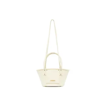 Jacquemus Calfskin Tote Bag Shopping Bag Tote Handbag Crossbody Bag Women's Beige