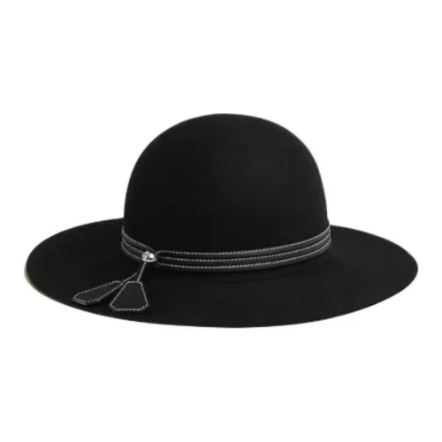 HERMES Calfskin Bucket Hats Women's Black