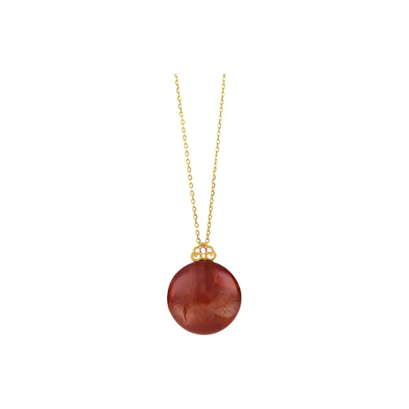 Linguanying Southern Red Agate Necklaces Women's-0