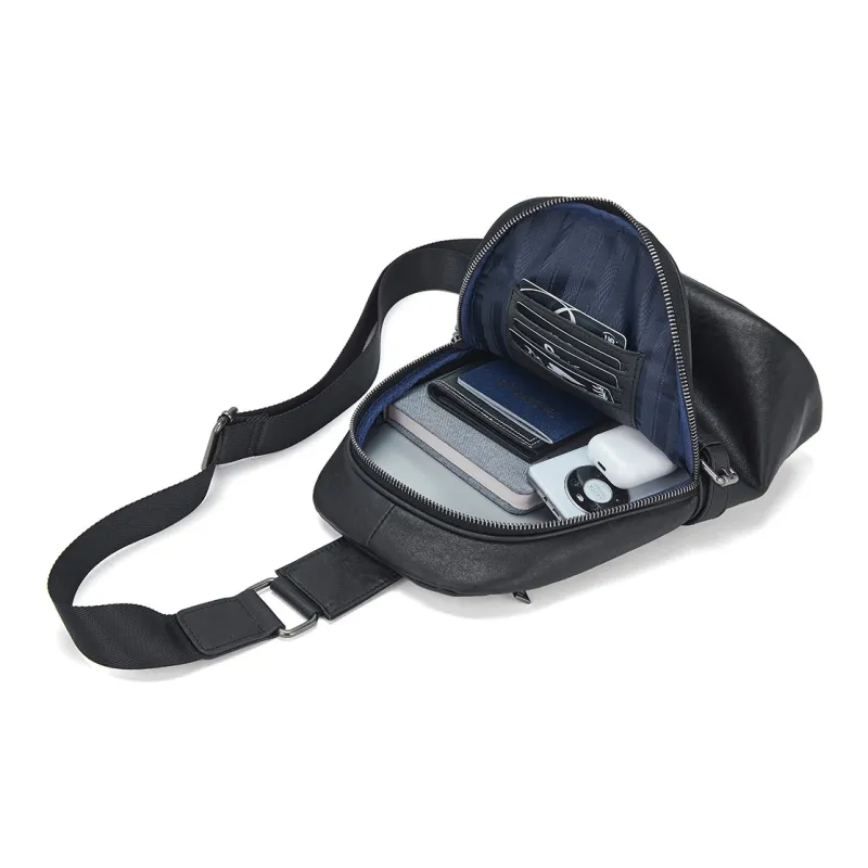 ROBERTA DI CAMERINO Cow Leather Sling Bag Men's Black-3