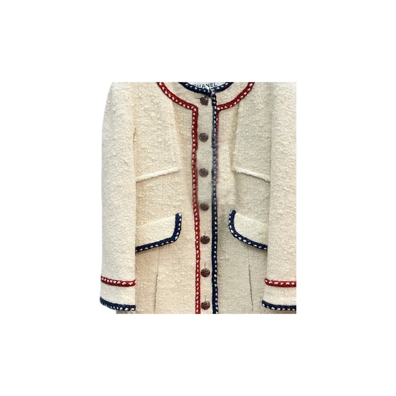 CHANEL 18 Fall And Winter Jackets Coats Women's Beige-2