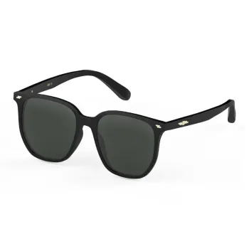 LOHO Plate Frame TR90 Square Driving UV Protection Sunglasses Unisex Black Tea Brown