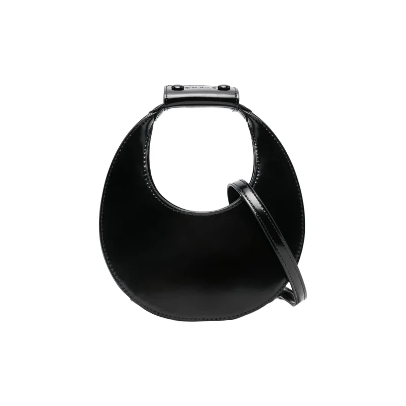 Staud Calfskin Moon Bag Shoulder Bag Crossbody Bag Handbag Women's Black-0