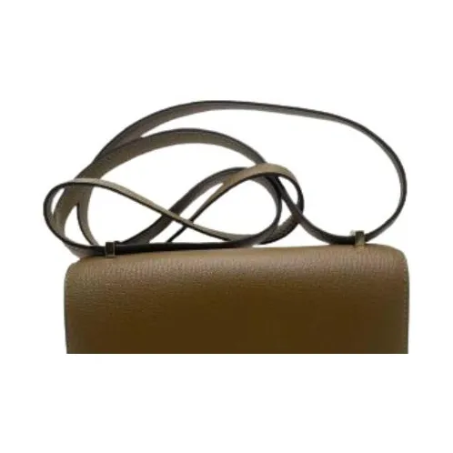HERMES Constance Mysore Goat Skin Shoulder Bag Crossbody Bag Mini Women's 2H Kraft Kraft Paper Color-3