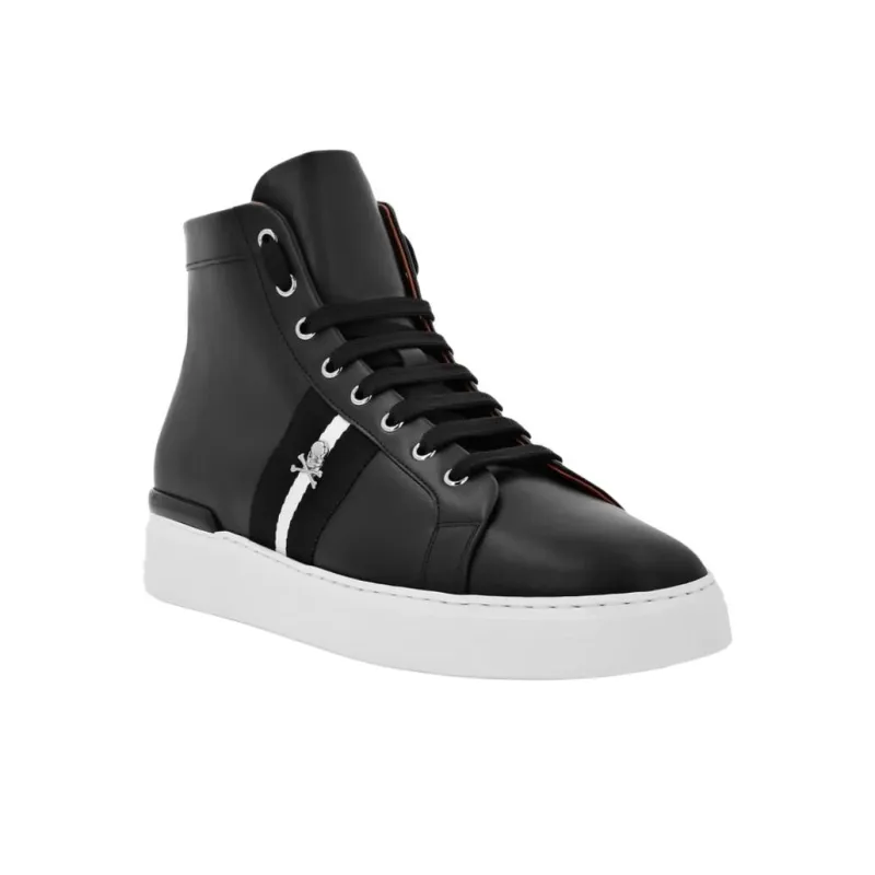 PHILIPP PLEIN High Top Skateboard Shoes Unisex Black-2