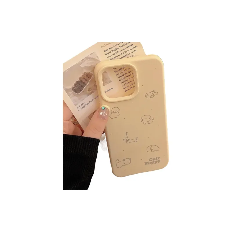 QIZHENG TPU Material Line Puppy Creative Abstract Phone Case Compatible With Apple 16 Pro Max/15/14/13/12/11-1