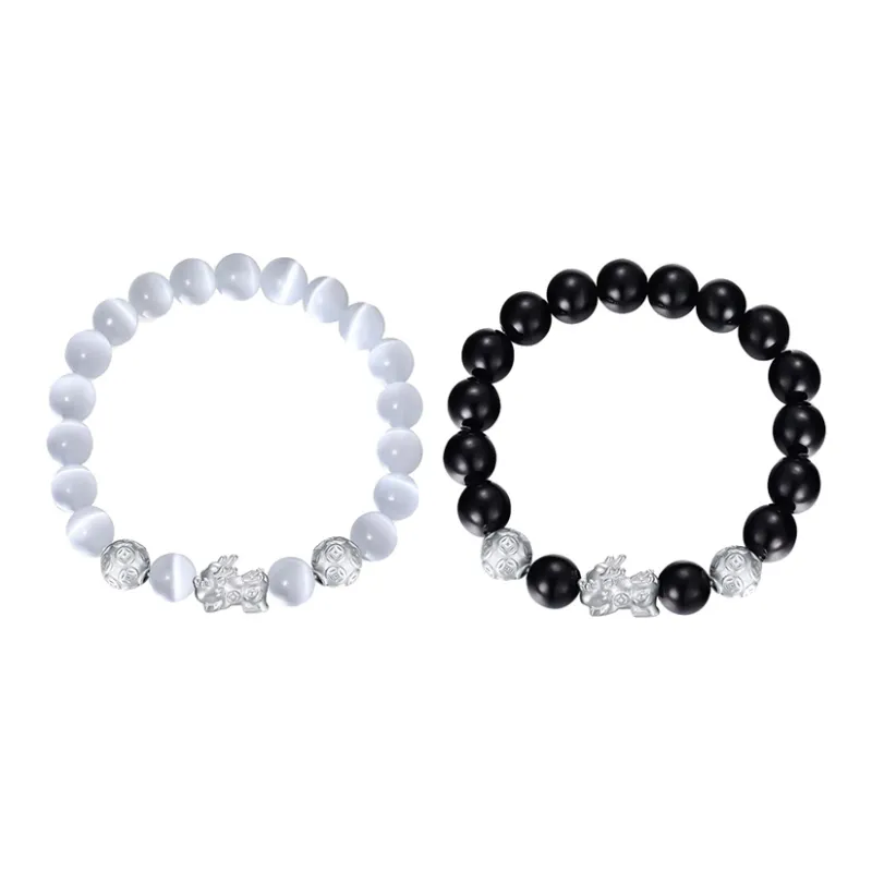ZHOUBAIFU Obsidian Bracelets Unisex-2