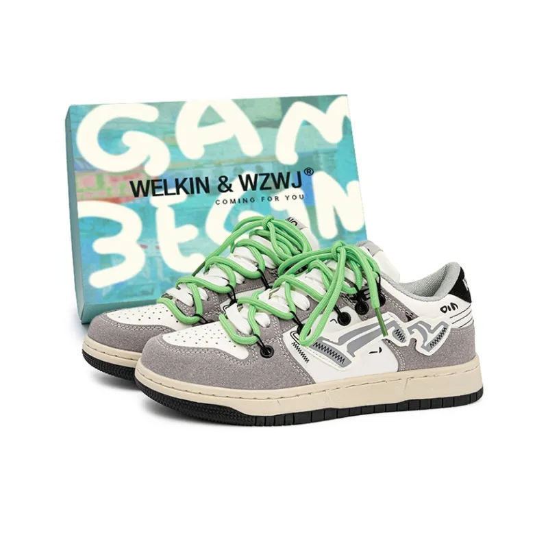 WELKIN&WZWJ Anti-Slip And Wear-Resistant Lightweight Height Increasing Low-Top Skateboard Shoes Unisex-5