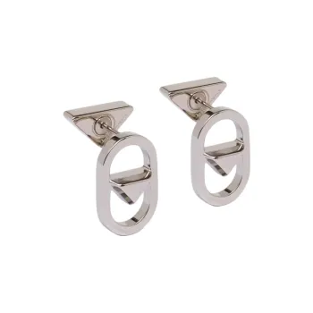 PRADA Metal Earrings Women's Silver