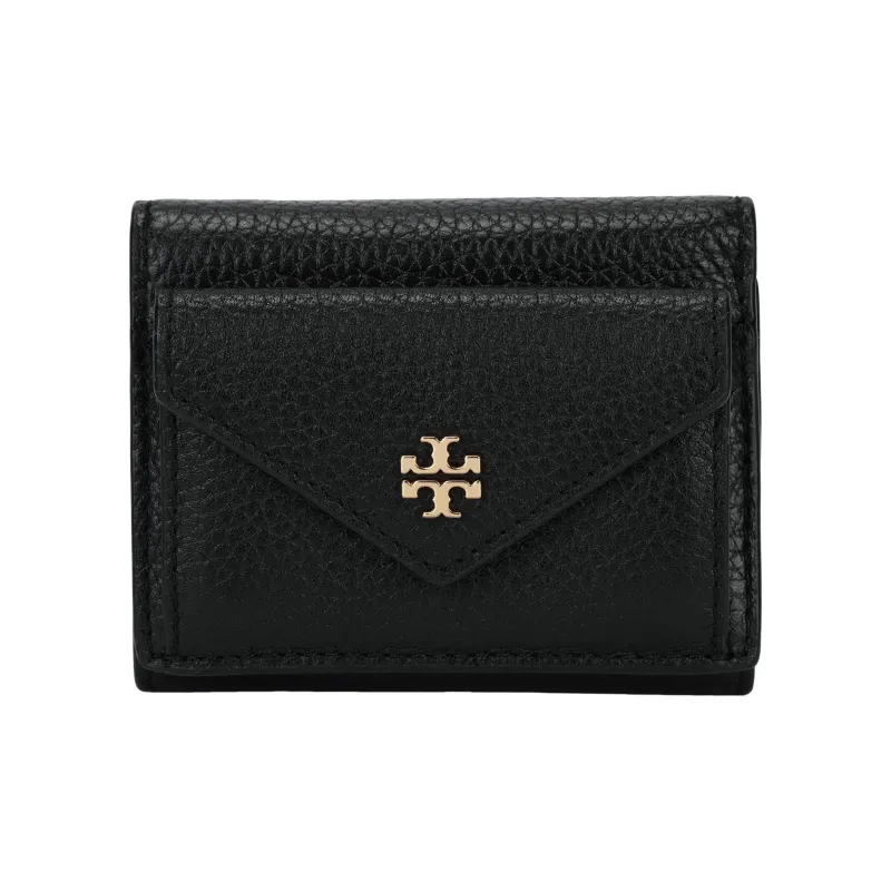 TORY BURCH Litchi Grain Cow Leather Wallet Women's Black-0