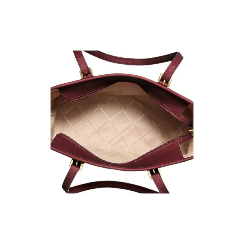 MICHAEL KORS Jet Set Travel Saffiano Leather Tote Bag Shopping Bag Shoulder Bag Handbag Small Size Women's Burgundy-3