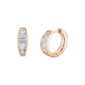 Anita Ko 18K Rose Gold Graduated Diamond Huggie Earrings