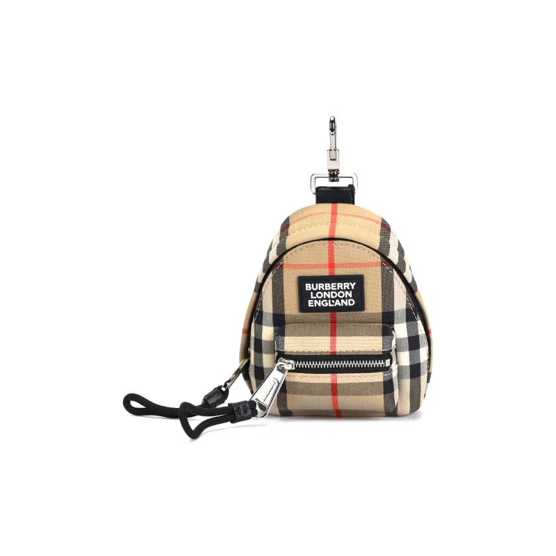 Burberry Cotton Backpack Charm Bag Merchandise Mini Unisex Brown-1