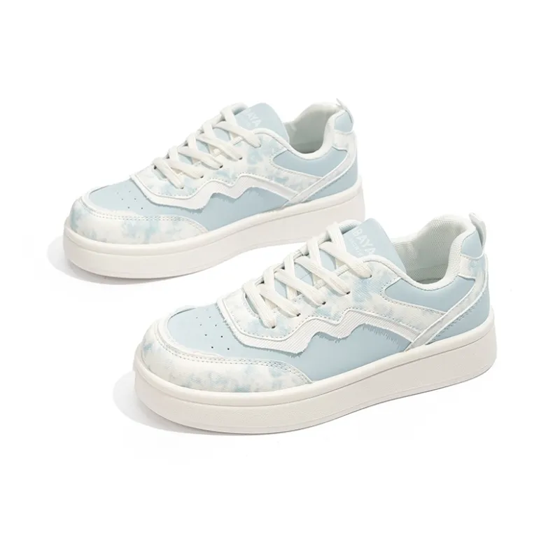 Babaya Slip Resistant Breathable Low Top Skateboard Shoes Women's Blue-3
