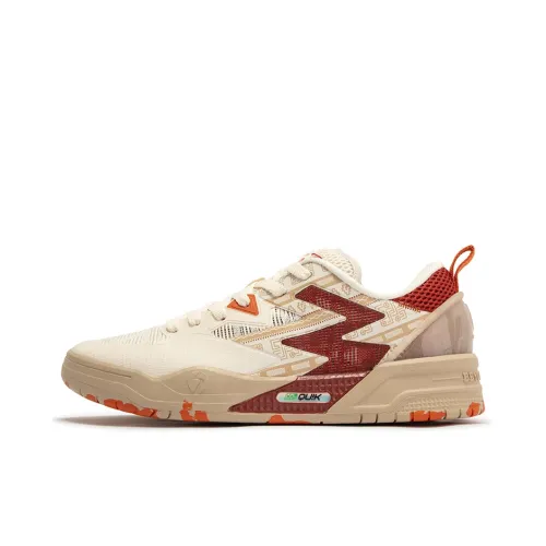361° Wear Resistant Slip Resistant Coverage Low Top Skateboard Shoes Men's White Red
